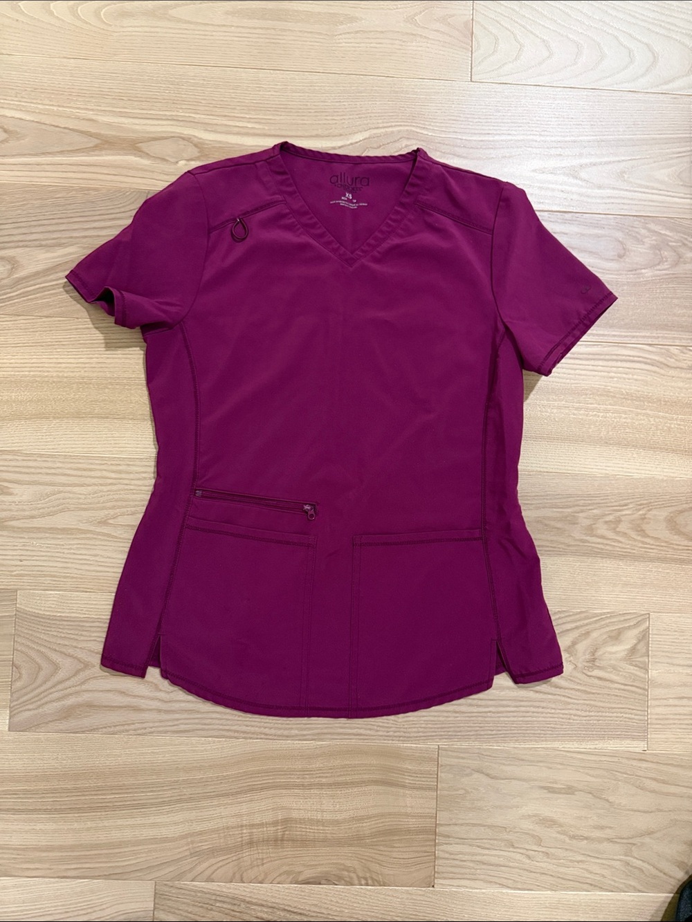 Women's V-Neck Scrub Top in Berry